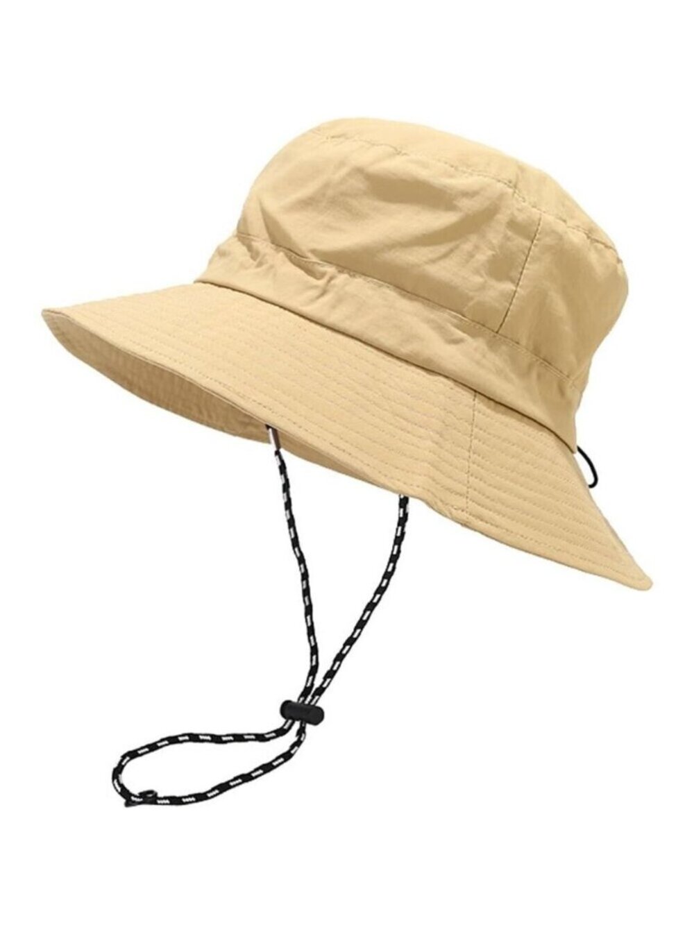 Unisex Khaki Wide Brim Water-resistant With Chin Strap Classic Bucket Sun Hat